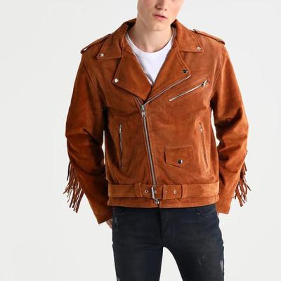 China Breathable Custom Made Super Soft Zipper Streetwear Man Leather Jacket for sale