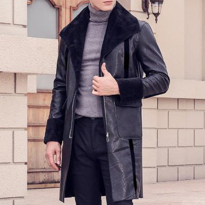 China Breathable Faux Leather Shoulder Taping Aplet Shearling Coat Winter Jacket for sale