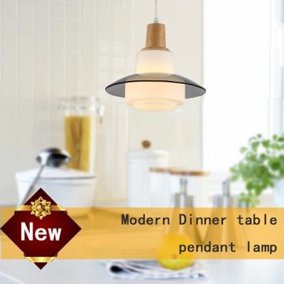 China Top grade Thailand Oak wood dinner room pendant lamp with glass shade E27 socket for sale