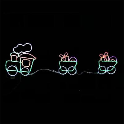 China Dynamic flash running train LED rope light motif light IP55 OEM/ODM acceptable Christmas decoration mini size outdoor for sale