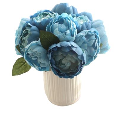 China Minimalist Made in China Classic Multiple Color Artificial Flowers Wedding Plastic Rose Decoration Silk Peony Bouquet for sale