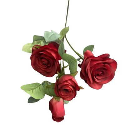 China European British Long Flower Arrangement in Rose Stem Spray DIY Artificial Flowers for Wedding Home Decor for sale