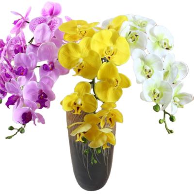 China Home Decor Artificial Flower Stem Plants Real Touch 9 Heads Simulation Butterfly Phalaenopsis Orchid Flowers For Home Wedding Party for sale