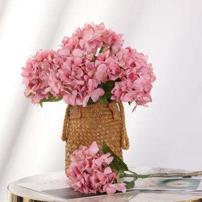 China Large Real European British Touch Hydrangea Heads With Stem Natural Realistic Long Stems Artificial Flower For Party DIY Decor Home Wedding for sale