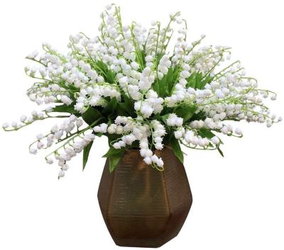 China Home Decor Artificial Lily of the Valley Faux Flowers Wrap Chime Orchid Wedding Bouquet, Mayflower for Garden Wedding Party for sale