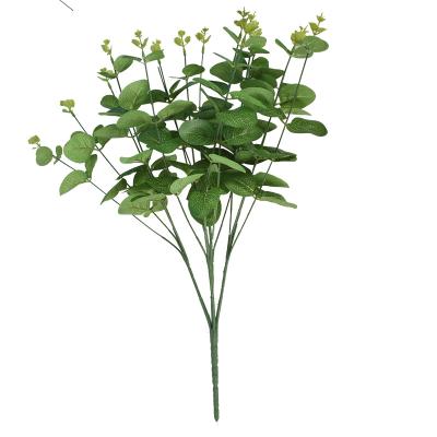 China With 16 Branches 16 Dollar Artificial Eucalyptus Leaves Greenery Stem Group Faux Eucalyptus Leaves Wedding Bouquet Centerpiece Home for sale