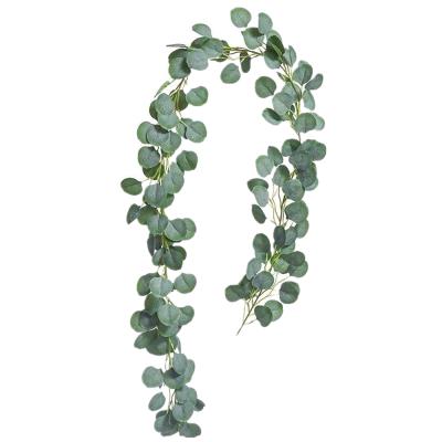 China Handmade Garland Wall Decor Greenery Wedding Backdrop Arch Decor Artificial Eucalyptus Vines Home Garland Faux Silk Eucalyptus Leaves for sale