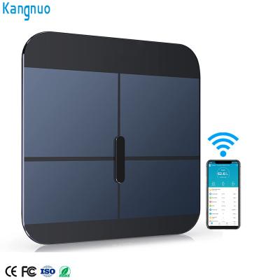 China Black ABS+stainless steel Fat Body Weight Analysis Digital ITO Electronic Bmi Glass Oem Smart Scale with IOS and Android App for sale