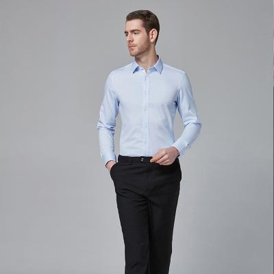 China 2021 high quality men's business shirt men's long sleeve pure cotton shirt formal shirt anti-pilling for sale