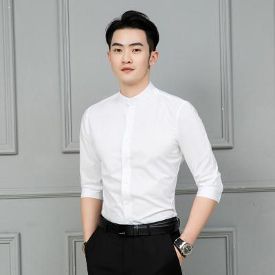 China New men's anti-pilling long sleeve business casual dress simple white men's shirt for sale