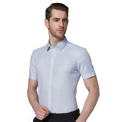 China Summer That Requires No Ironing 100% Cotton Formal Short Sleeve Dress Shirts Quick-Drying Cotton Business Casual Shirt Anti-Shrink Men's Wear Shirt for sale