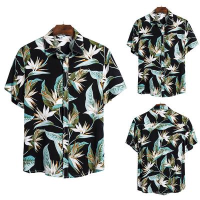 China Windflower Vacation Hawaiian Shirt Men's High Quality Cotton Anti-pilling Shorts Sleeve Lapel Printed Shirt for sale