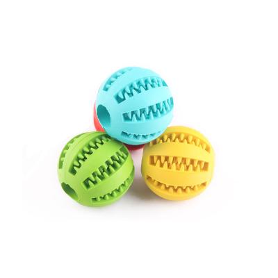 China Sustainable Factory Wholesale Pet Accessory Durable Rubber Colorful Dog Chew Toy Ball for sale