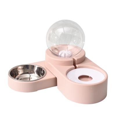 China New Dogs Bubble Pet Feeder Dual Function Dual Bowl Pet Drinking Spherical Bowl for sale