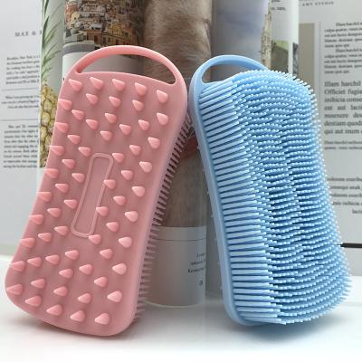 China Stocked Hook Cat Dog Cleaning Bath Brush Supplies Silicone Bath Massage Brush Cleaning Head Strip for sale