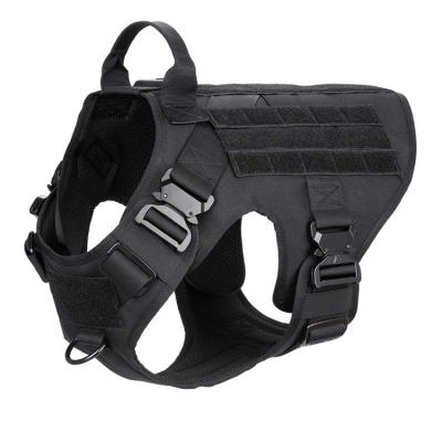 China Large Military Service Durable Tactical Pet Invest No Loop Training Dog Pulling Harness for sale