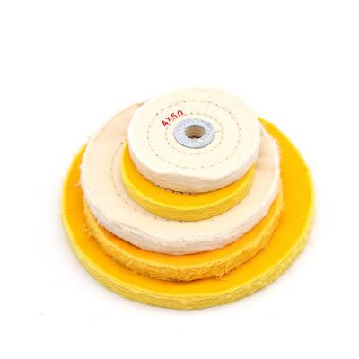 China Yellow Jewelery 6inchx 50 Pages Cotton Cloth Polishing Wheel Buffing Polishing Wheels for sale