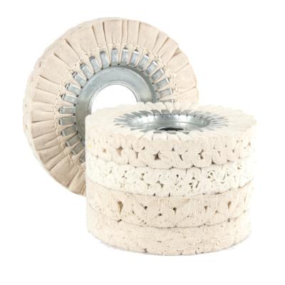 China White Color Cotton Cloth Wood Airway Buffing Polishing Wheel For Mirror Polishing for sale