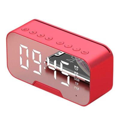 China Alarm Clock Blue Tooth Speaker with Wireless FM Radio Mirror Speaker with Dual Alarm Speaker for sale