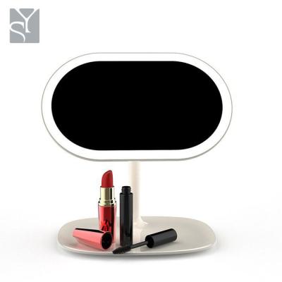 China Desktop Mirror Private Label 2 in 1 Table Lamp LED Mirror Vanity Light Cosmetic Makeup Mirror for sale