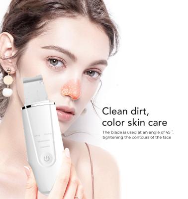 China Electric Rechargeable Labelle Skin Scrubber Ultrasonic Skin Spatula DEEP CLEANSING Ultrasonic Facial Scrubber for sale