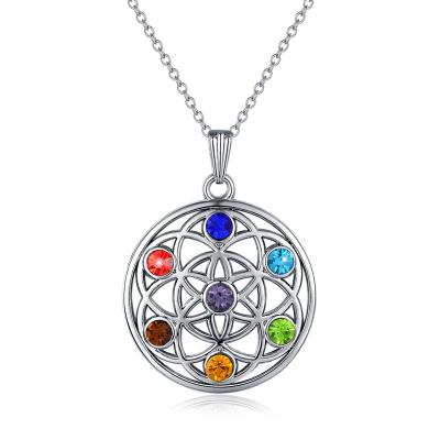 China Casual/Sporty Chakra Crystals Tree Of Life Natural Crystal Initial Necklace Jewelry For Women for sale