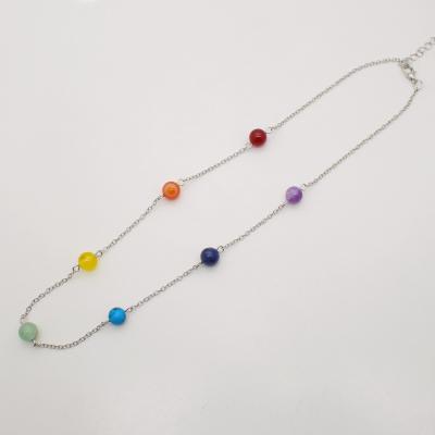 China FASHIONABLE Wholesale Healing Adjustable 7 Chakra Stone Reiki Necklace Chain Gift for Women and Men for sale