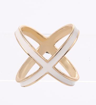 China ALLOY Designer New Designer Custom Hard Enamel Pin Corner Waist Knotted Buckle Cross Clicker Ring For Women Accessories for sale