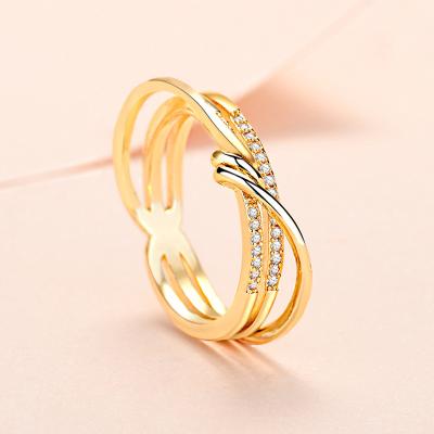 China FASHIONABLE Temperament Personality Ring Female Multi Layer Winding Zircon Hot Selling Ring for sale