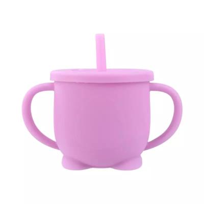 China Silicone Viable Kids Straw Cup Baby Learning Drinking Cup Kids Leak Proof And Drop Proof Cup Factory Direct Sale for sale