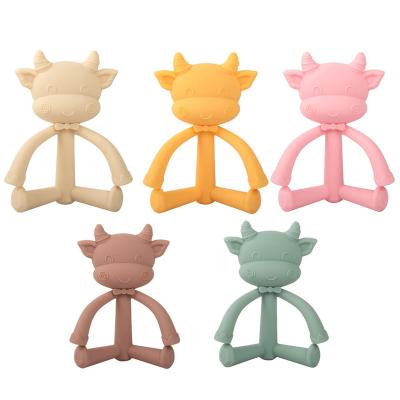 China Eco-friendly Soft Silicone Food Grade Teething Animal Shape Cartoon Scare Toys For Toddlers Infants, Baby Gum Massager for sale