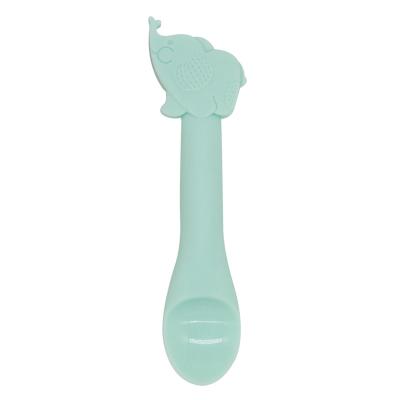 China Non-Toxic BPA Free Baby Spoon For Learning To Eat Baby Safe Utensils Feeding Tool Kids Accessories Candy Color Soft Tableware for sale