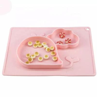 China 100% Eco-friendly Customized Anti-scalding Food Grade Silicone Dinner Dish Silicone Bowl Breakfast Dish Silicone Baby Rabbit Feeding Dishes for sale