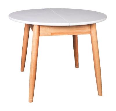 China 2019 cheapest panel fashion nordic simple style extendable wooden round table for sale