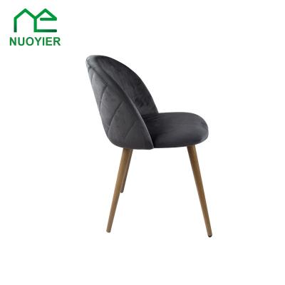 China Dining Chair Comfortable Metal Wood Chair Bazhou Chair Factory Fabric Dining Chair for sale