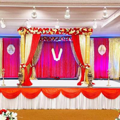 China Luxury Wholesale Party Decoration Colors India Heritage Stage Wedding Backdrop Curtains for sale