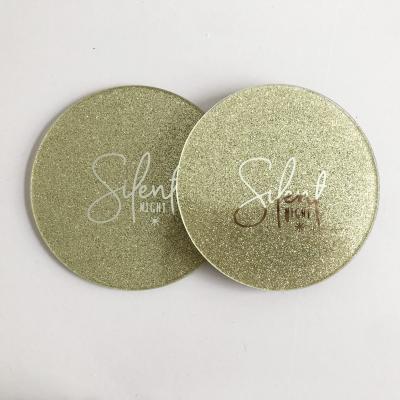 China SXJ-H002G Viable Factory Wholesale Custom Glitter Gold Round Glass Carton For Drink Coasters for sale