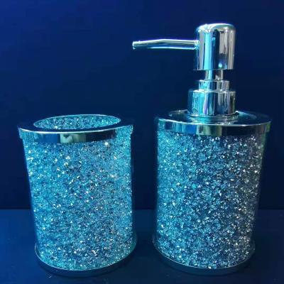 China SXJ-024 Diamond Design Gorgeous Luxury Crushed Hand Dish Soap Bottles Liquid Dispenser for sale