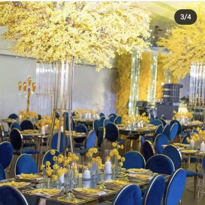 China ZT-551 European Style Round Large Decorative Gold Stand Artificial Flower Tree For Indoor Wedding Centerpieces for sale