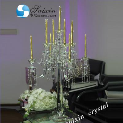 China ZT-078 Contemporary Wedding Gorgeous Tabletop Crystal Candelabra For Party Hotel for sale