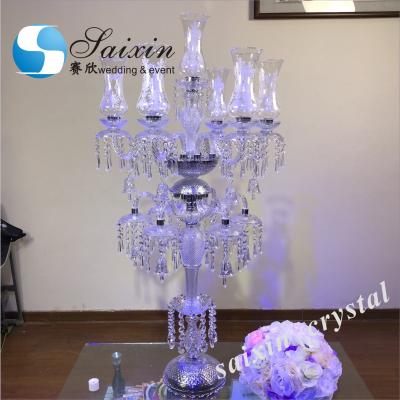 China ZT-366 luxury gorgeous crystal tassel candelabra for big event table decoration for sale