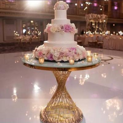 China Wedding Cake Stand ZTB-008 Party Stainless Steel Gold Cake Display Tables For Wedding Event Furniture for sale