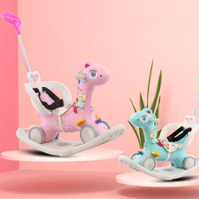 China Ride On Toy Cute Horse Shape Baby Rocking Chair Kids Slide Good Quality Rocking Chair Toy Plastic Rocking Chair Baby Universal With Umbrel for sale