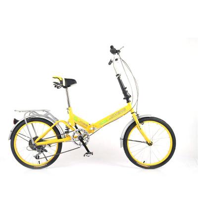 China China Factory Frame Light Weight Single 6 Speed ​​High Carbon Steel Folding Bicycle 20 for sale