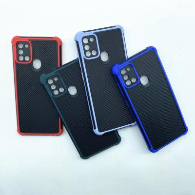 China Contrast shockproof color twill hard tpu PC cell phone case for Samsung A21S for sale