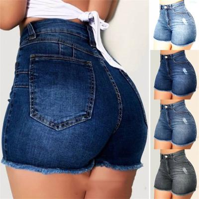 China QUICK DRY casual skinny straight high waist summer plus size short jeans pants for woman jeans for women for sale