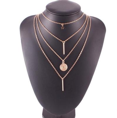 China Fashion Acute Round Personality Multilayer Necklace CLASSIC Five Star Necklace for sale