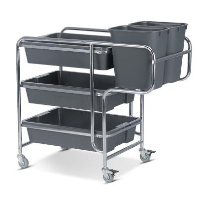 China Durable Restaurant Hotel Large Dinner Cart Food Trolley Cart Kitchen Equipment Cleaning Bar Cart for sale