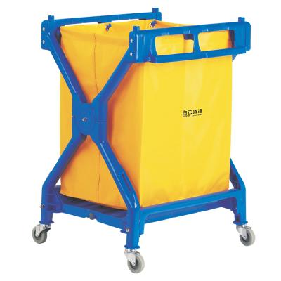 China Luxury high quality x shaped plastic laundry cart for hotel laundry can be customized for sale