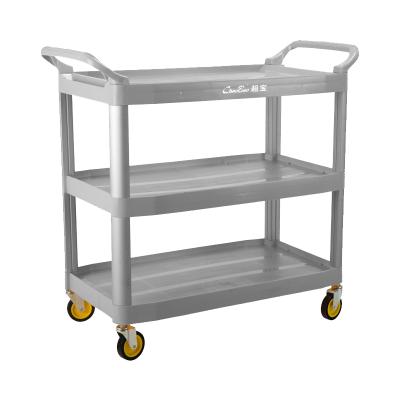 China Sturdy and durable restaurant catering trolley hotel serving cart 3 layers high quality janitor cart for sale